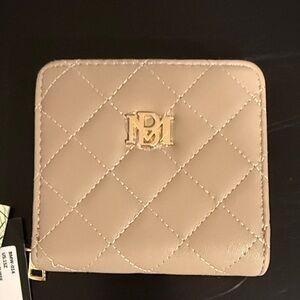 Badgley Mischka Quilted Taupe Small Wallet/Coin Purse NWT